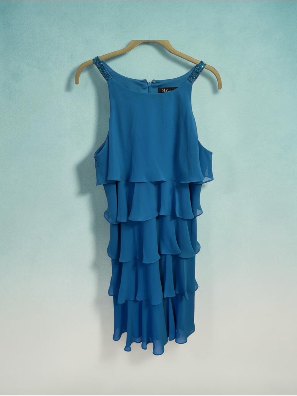 Blue Tiered Ruffle Women’s Dress